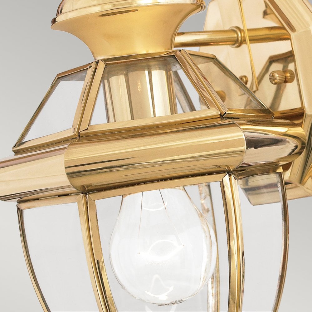 Newbury Outdoor Small Wall Lantern In Polished Brass Finish QZ-NEWBURY2-S-PB