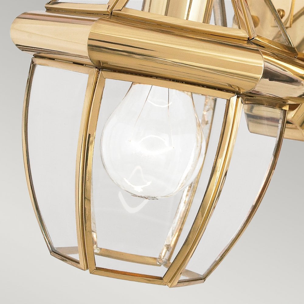Newbury Outdoor Small Wall Lantern In Polished Brass Finish QZ-NEWBURY2-S-PB