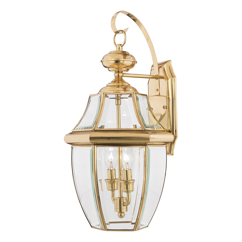 Newbury Outdoor Large Wall Lantern In Polished Brass Finish QZ-NEWBURY2-L-PB