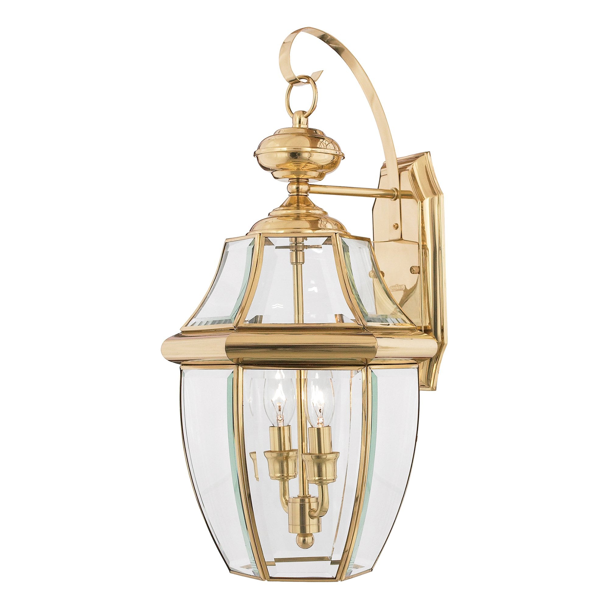 Newbury Outdoor Large Wall Lantern In Polished Brass Finish QZ-NEWBURY2-L-PB