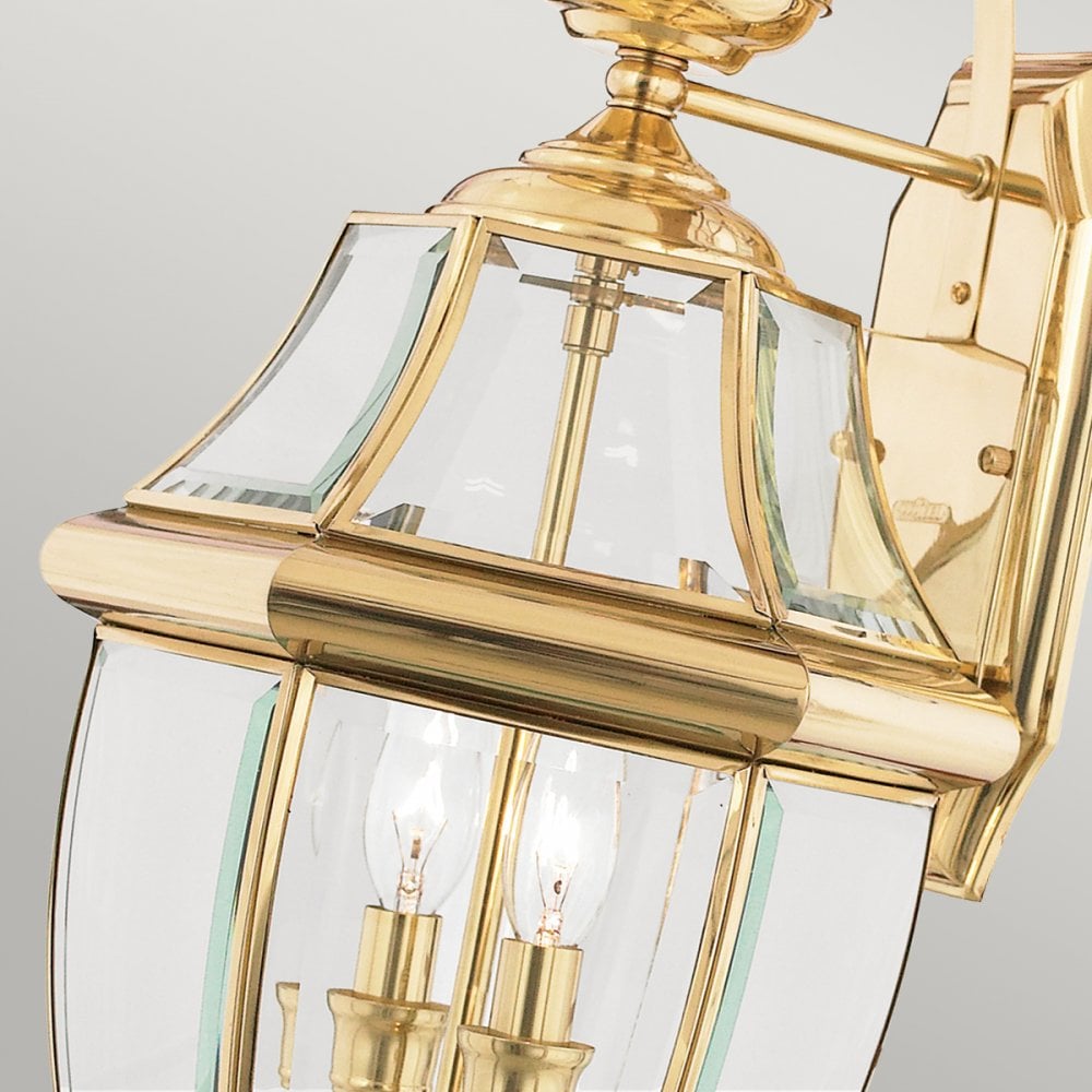 Newbury Outdoor Large Wall Lantern In Polished Brass Finish QZ-NEWBURY2-L-PB