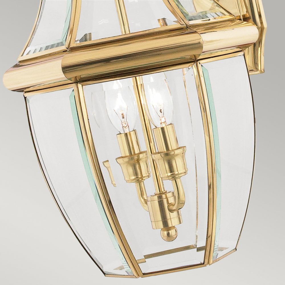 Newbury Outdoor Large Wall Lantern In Polished Brass Finish QZ-NEWBURY2-L-PB