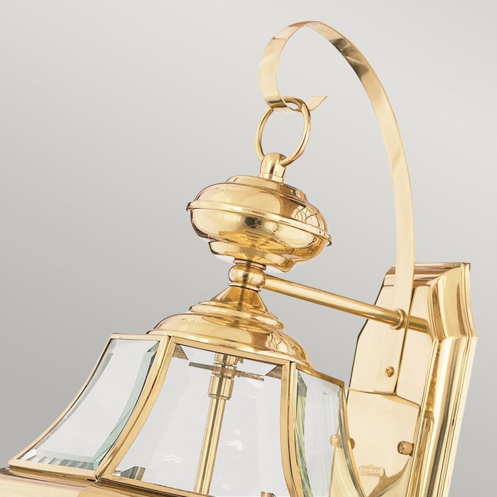 Newbury Outdoor Large Wall Lantern In Polished Brass Finish QZ-NEWBURY2-L-PB