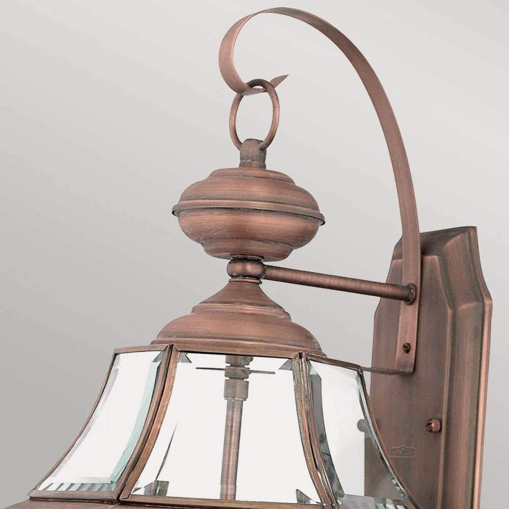 Newbury Outdoor Large Wall Lantern In Aged Copper Finish QZ-NEWBURY2-L-AC