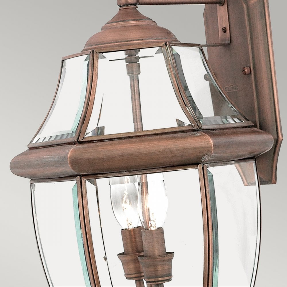 Newbury Outdoor Large Wall Lantern In Aged Copper Finish QZ-NEWBURY2-L-AC