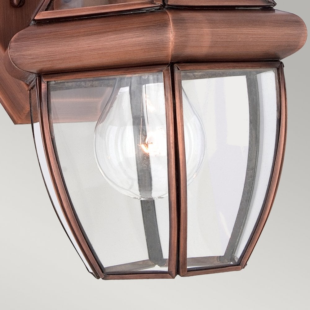 Newbury Outdoor Small Wall Lantern In Aged Copper Finish QZ-NEWBURY2-S-AC