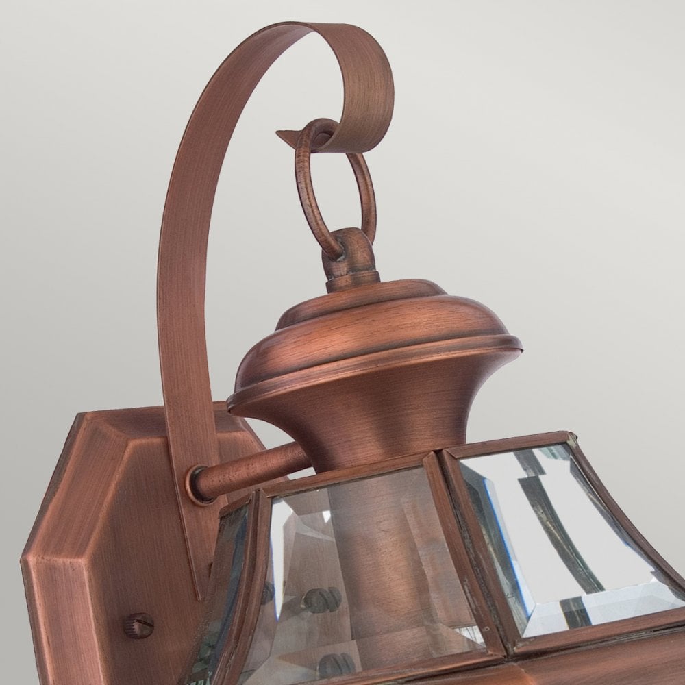 Newbury Outdoor Medium Wall Lantern In Aged Copper Finish QZ-NEWBURY2-M-AC