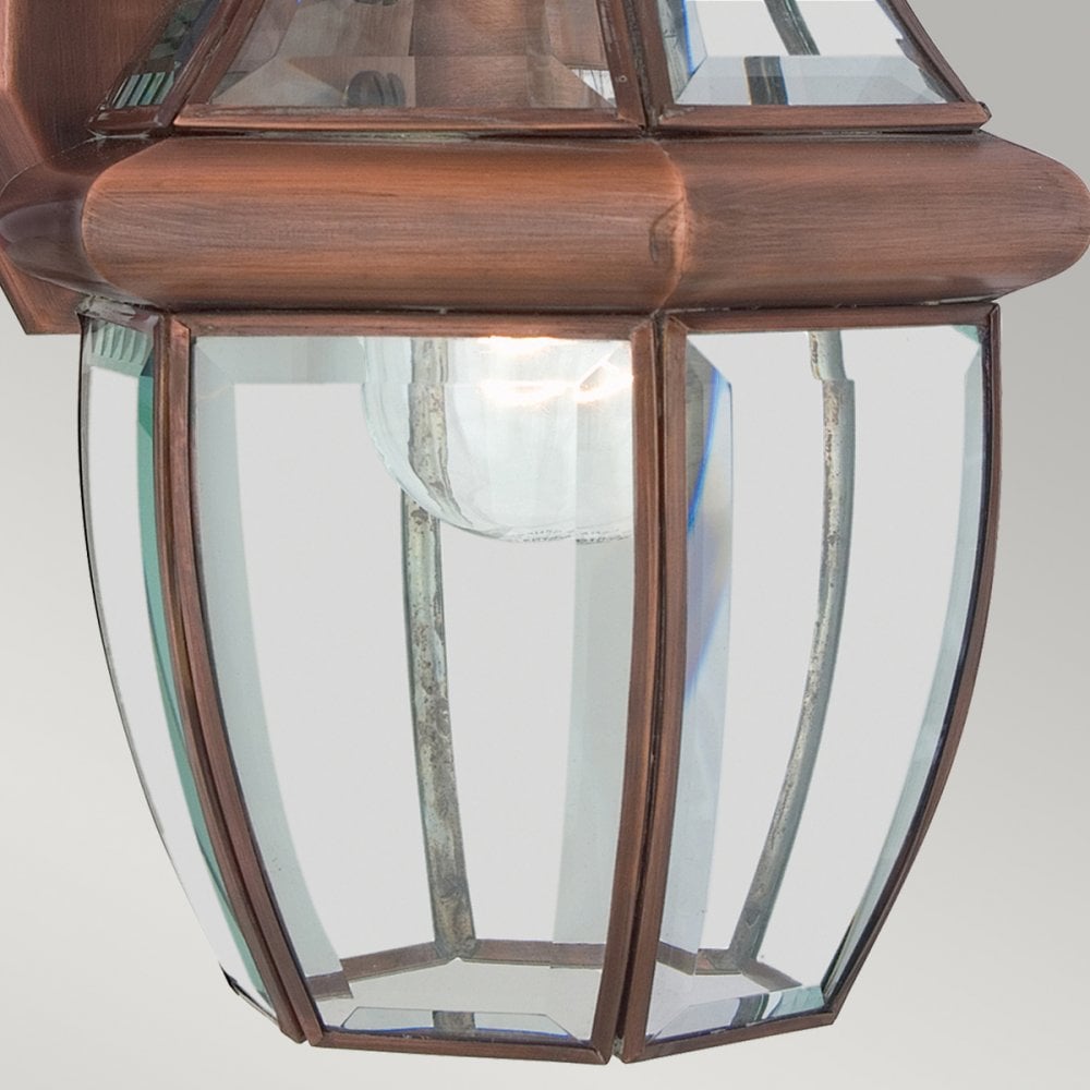 Newbury Outdoor Medium Wall Lantern In Aged Copper Finish QZ-NEWBURY2-M-AC