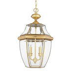 Newbury Outdoor Large Chain Ceiling Lantern In Polished Brass Finish QZ-NEWBURY8-L-PB