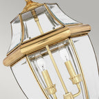 Newbury Outdoor Large Chain Ceiling Lantern In Polished Brass Finish QZ-NEWBURY8-L-PB