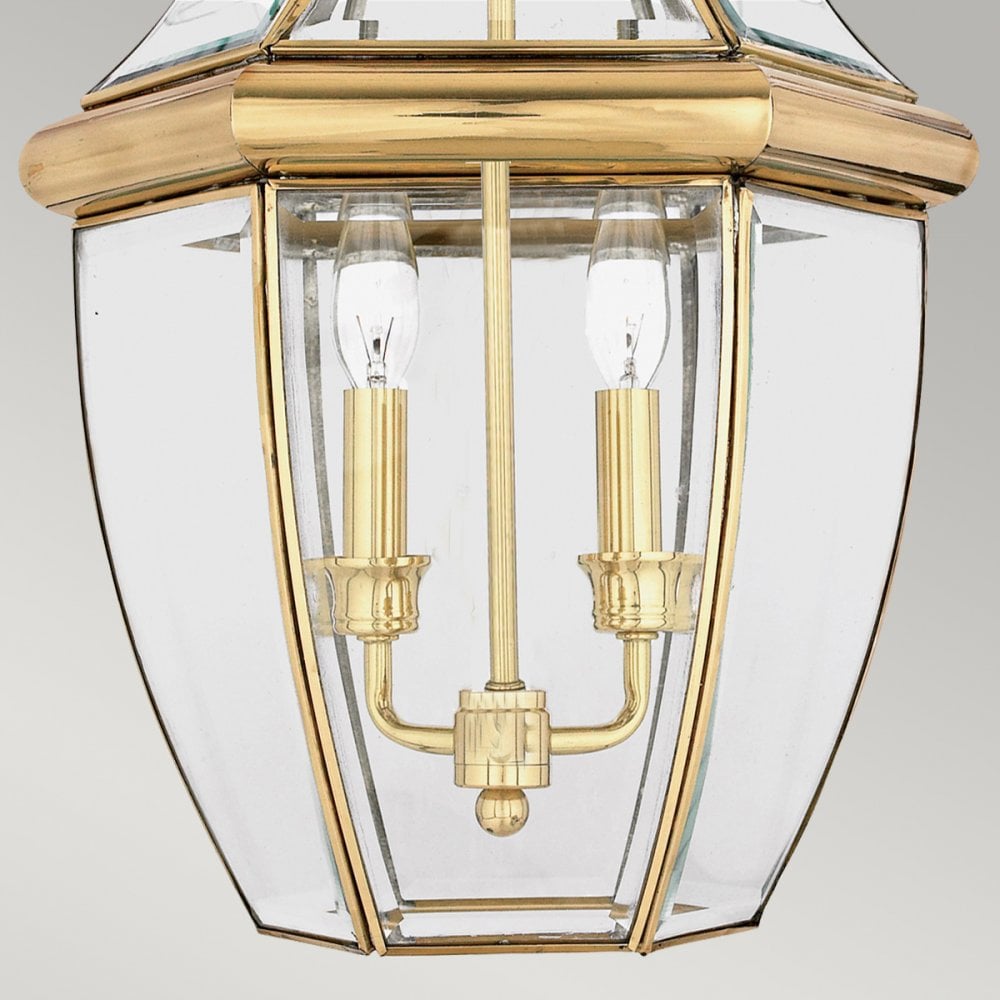 Newbury Outdoor Large Chain Ceiling Lantern In Polished Brass Finish QZ-NEWBURY8-L-PB