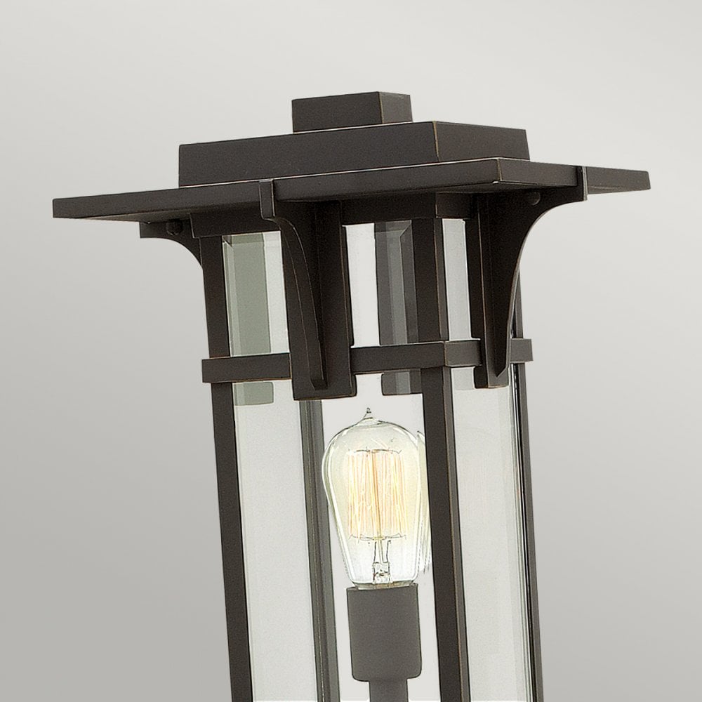 Manhattan Outdoor Pedestal Light In Oil Rubbed Bronze Finish HK-MANHATTAN3-M