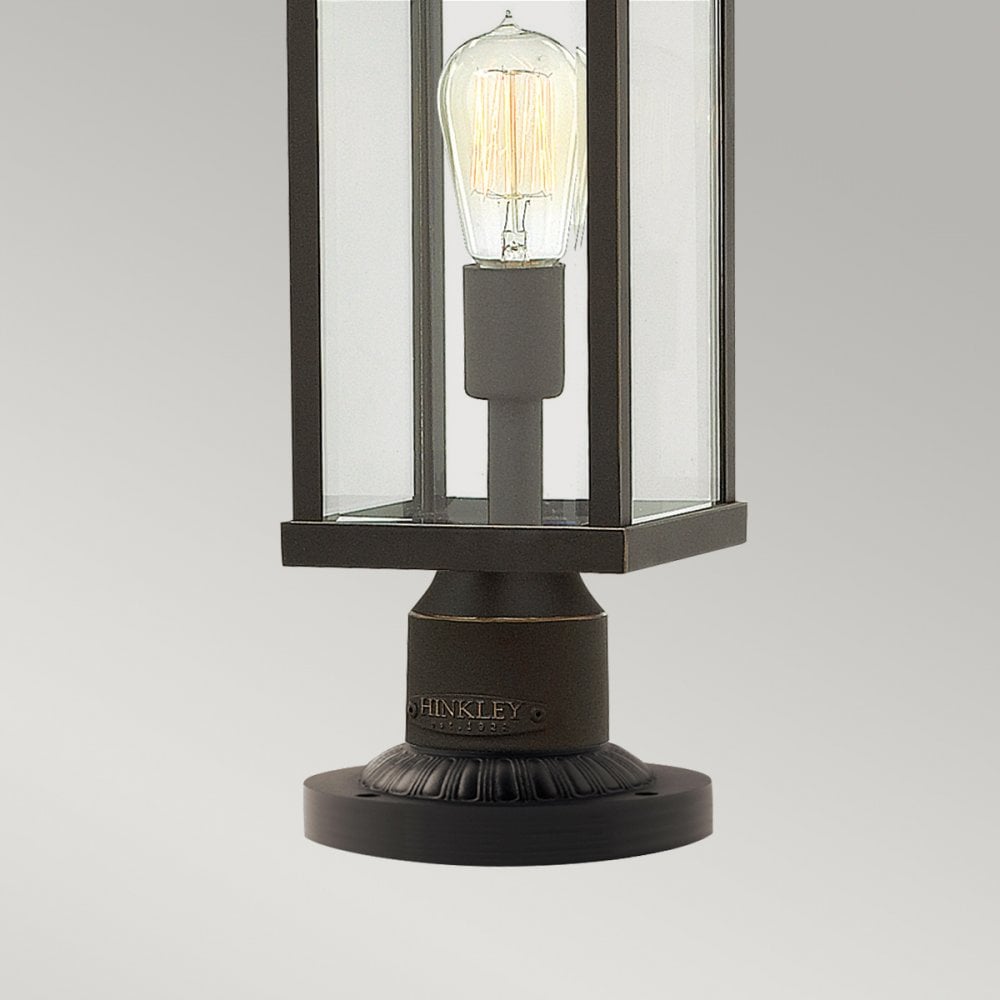 Manhattan Outdoor Pedestal Light In Oil Rubbed Bronze Finish HK-MANHATTAN3-M