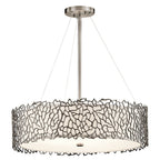 Silver Coral Ceiling Pendant Light in Pewter KL-SILVER-CORAL-P-B
