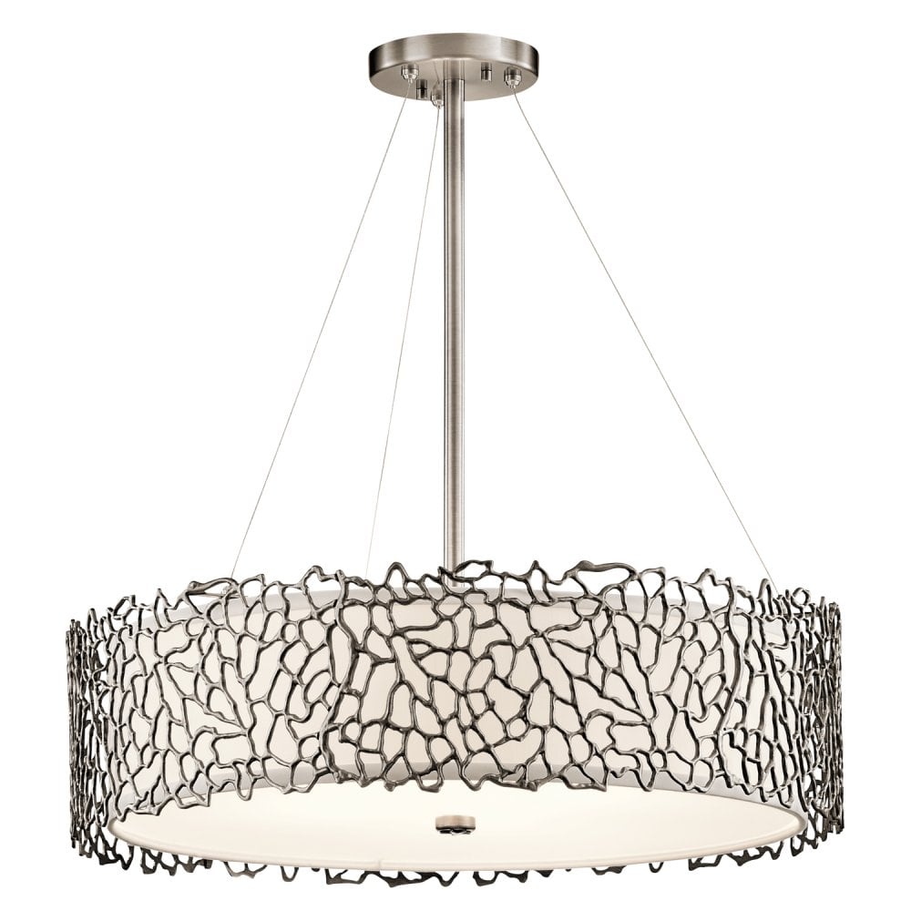 Silver Coral Ceiling Pendant Light in Pewter KL-SILVER-CORAL-P-B