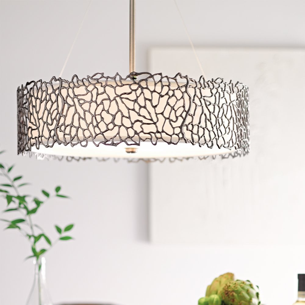 Silver Coral Ceiling Pendant Light in Pewter KL-SILVER-CORAL-P-B