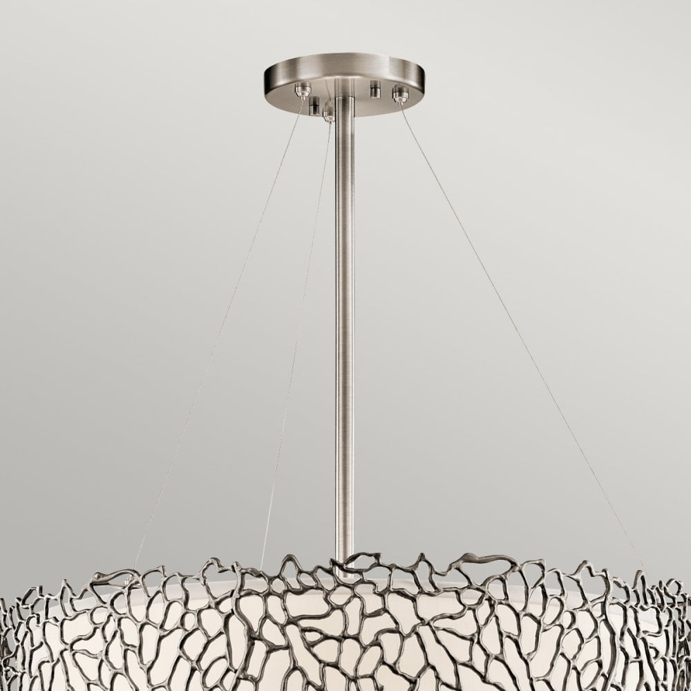 Silver Coral Ceiling Pendant Light in Pewter KL-SILVER-CORAL-P-B