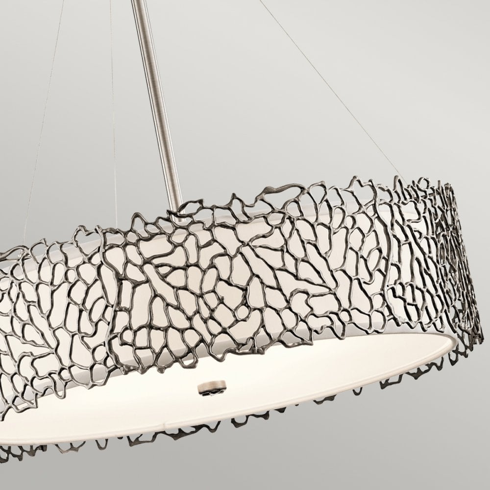 Silver Coral Ceiling Pendant Light in Pewter KL-SILVER-CORAL-P-B