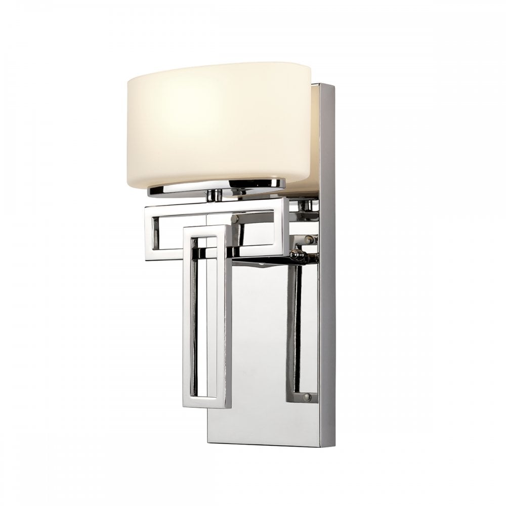 Lanza 1 Light Polished Chrome Bathroom Wall Light with Shade HK-LANZA1-BATH