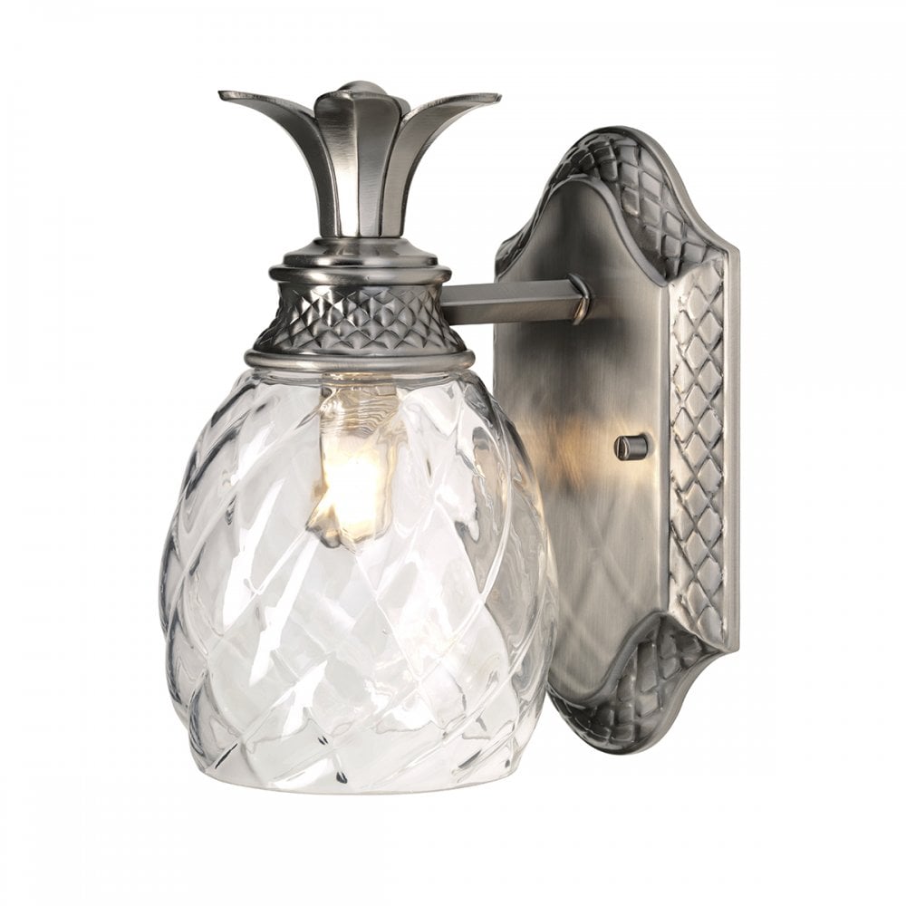 Plantation LED Bathroom Wall Light In Polished Antique Nickel IP44 HK-PLANT-BATH-PL