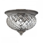 Plantation Decorative 2 Light Ceiling Flush Light In Antique Nickel Finish HK-PLANT-F-S-PL