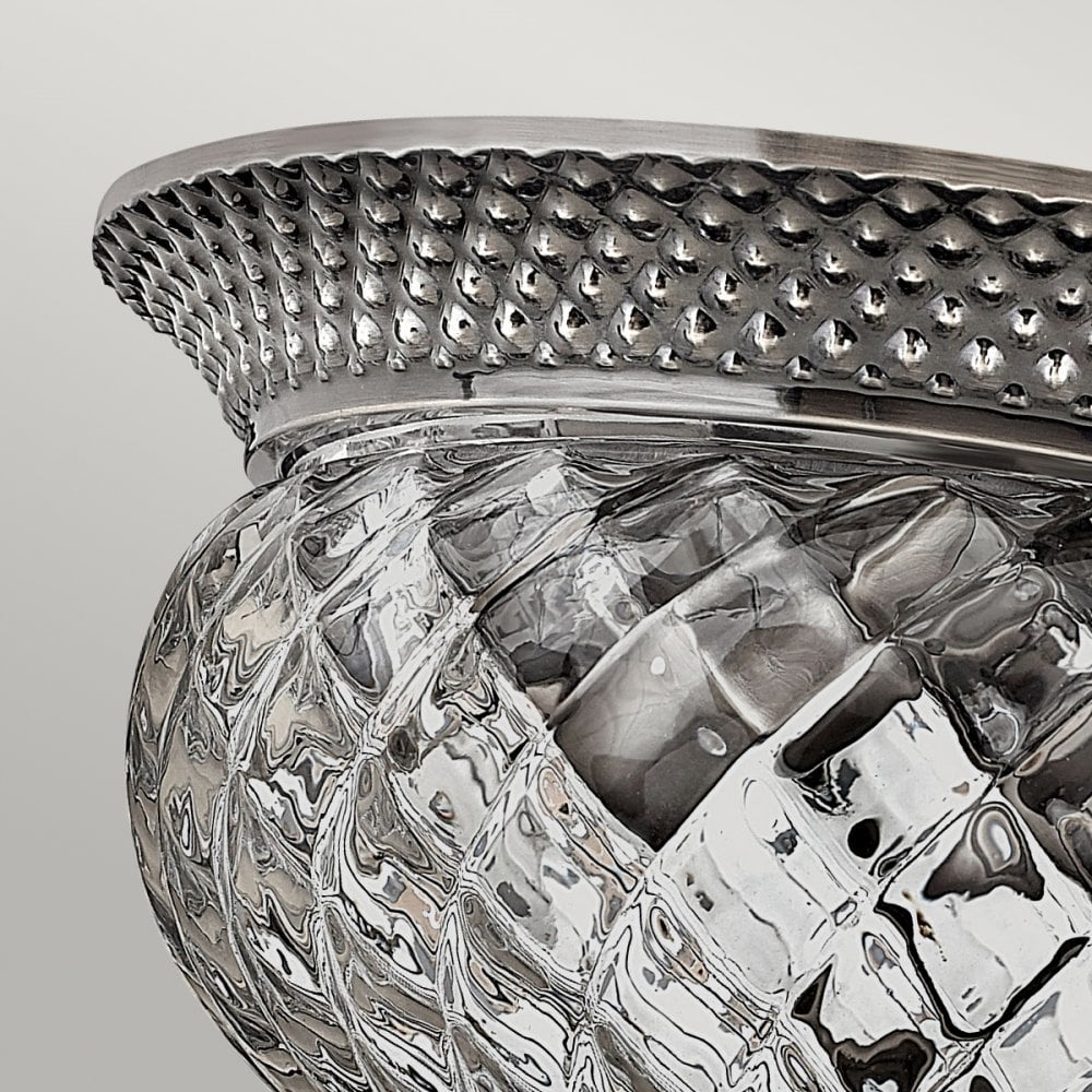 Plantation Decorative 2 Light Ceiling Flush Light In Antique Nickel Finish HK-PLANT-F-S-PL