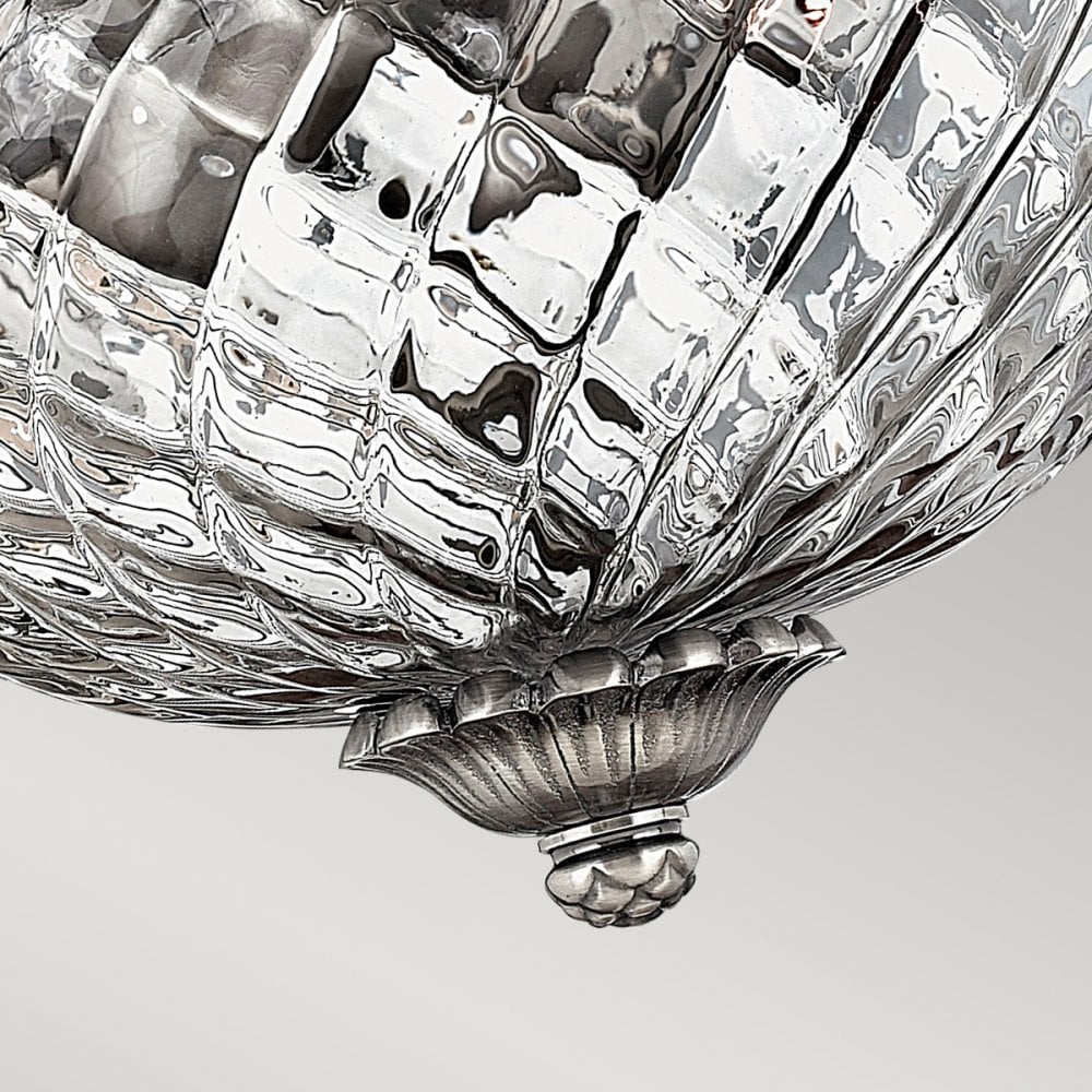 Plantation Decorative 2 Light Ceiling Flush Light In Antique Nickel Finish HK-PLANT-F-S-PL