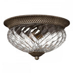 Plantation Decorative 3 Light Ceiling Flush Light In Pearl Bronze Finish HK-PLANT-F-L-PZ