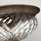 Plantation Decorative 3 Light Ceiling Flush Light In Pearl Bronze Finish HK-PLANT-F-L-PZ