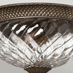 Plantation Decorative 3 Light Ceiling Flush Light In Pearl Bronze Finish HK-PLANT-F-L-PZ