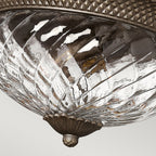 Plantation Decorative 3 Light Ceiling Flush Light In Pearl Bronze Finish HK-PLANT-F-L-PZ