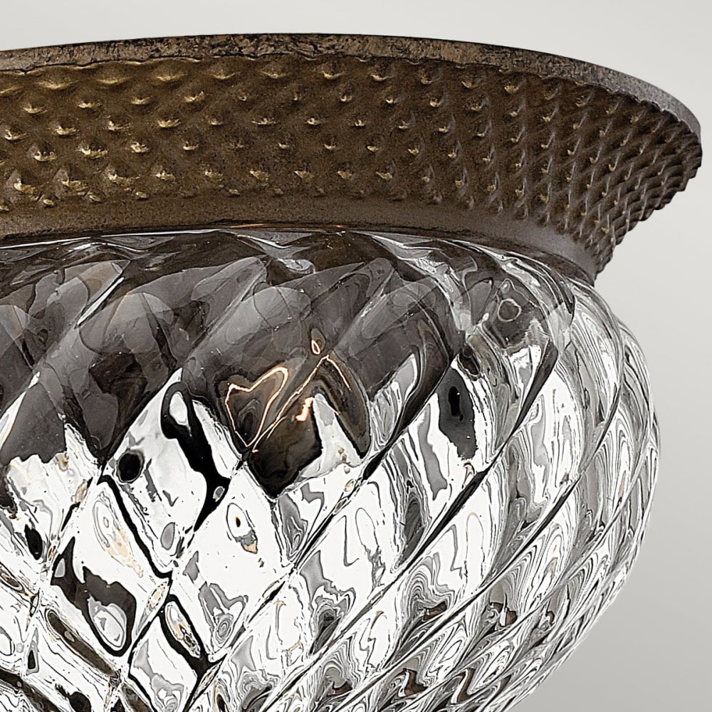Plantation Decorative 2 Light Ceiling Flush Light In Pearl Bronze Finish HK-PLANT-F-S-PZ