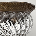 Plantation Decorative 2 Light Ceiling Flush Light In Pearl Bronze Finish HK-PLANT-F-S-PZ