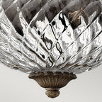 Plantation Decorative 2 Light Ceiling Flush Light In Pearl Bronze Finish HK-PLANT-F-S-PZ