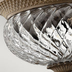 Plantation Decorative 2 Light Ceiling Flush Light In Pearl Bronze Finish HK-PLANT-F-S-PZ