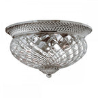 Plantation Decorative 3 Light Ceiling Flush Light In Antique Nickel Finish HK-PLANT-F-L-PL