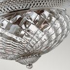 Plantation Decorative 3 Light Ceiling Flush Light In Antique Nickel Finish HK-PLANT-F-L-PL