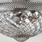 Plantation Decorative 3 Light Ceiling Flush Light In Antique Nickel Finish HK-PLANT-F-L-PL
