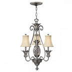 Plantation Decorative 4 Light Chandelier In Antique Nickel Finish With Shades HK-PLANT3-PL