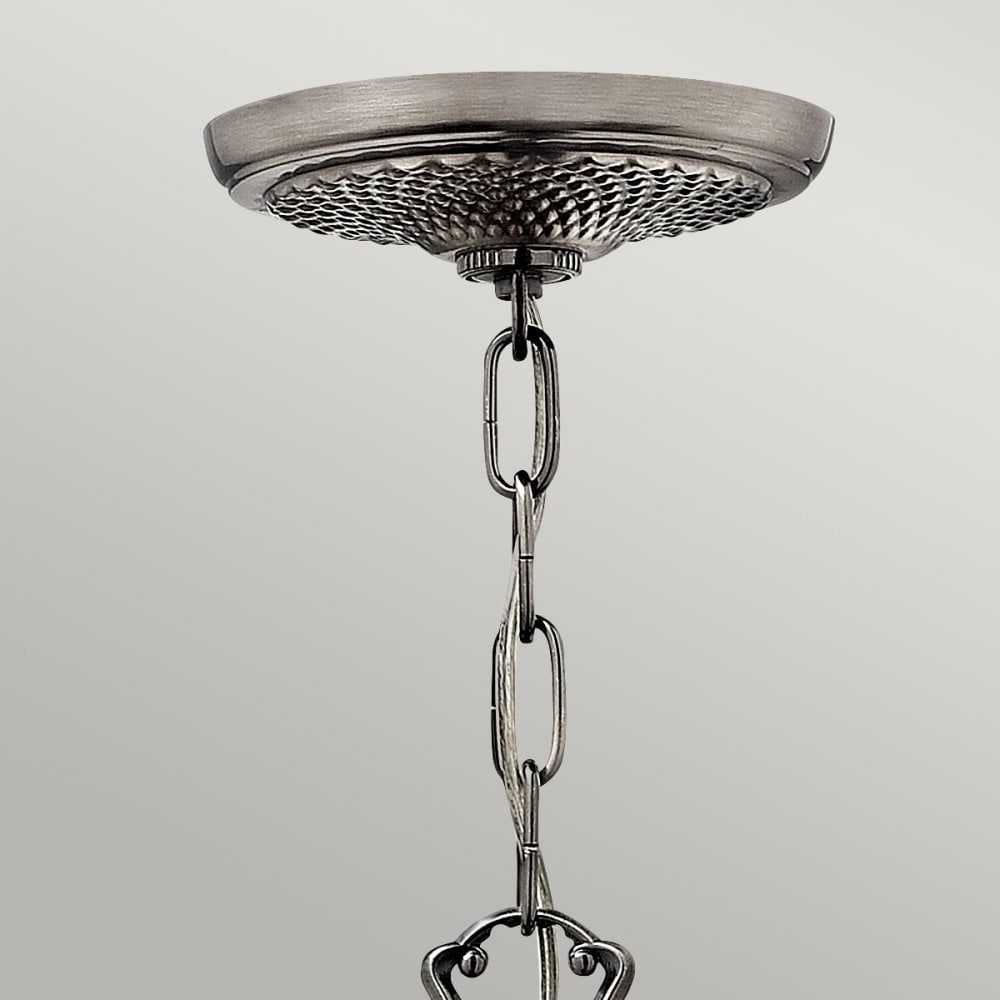 Plantation Decorative 4 Light Chandelier In Antique Nickel Finish With Shades HK-PLANT3-PL