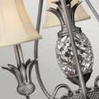 Plantation Decorative 4 Light Chandelier In Antique Nickel Finish With Shades HK-PLANT3-PL