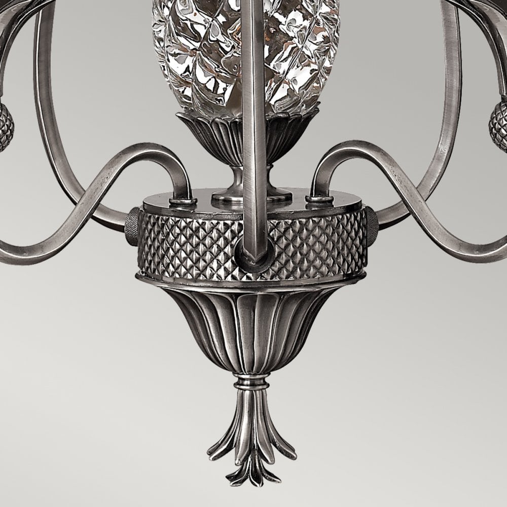 Plantation Decorative 4 Light Chandelier In Antique Nickel Finish With Shades HK-PLANT3-PL