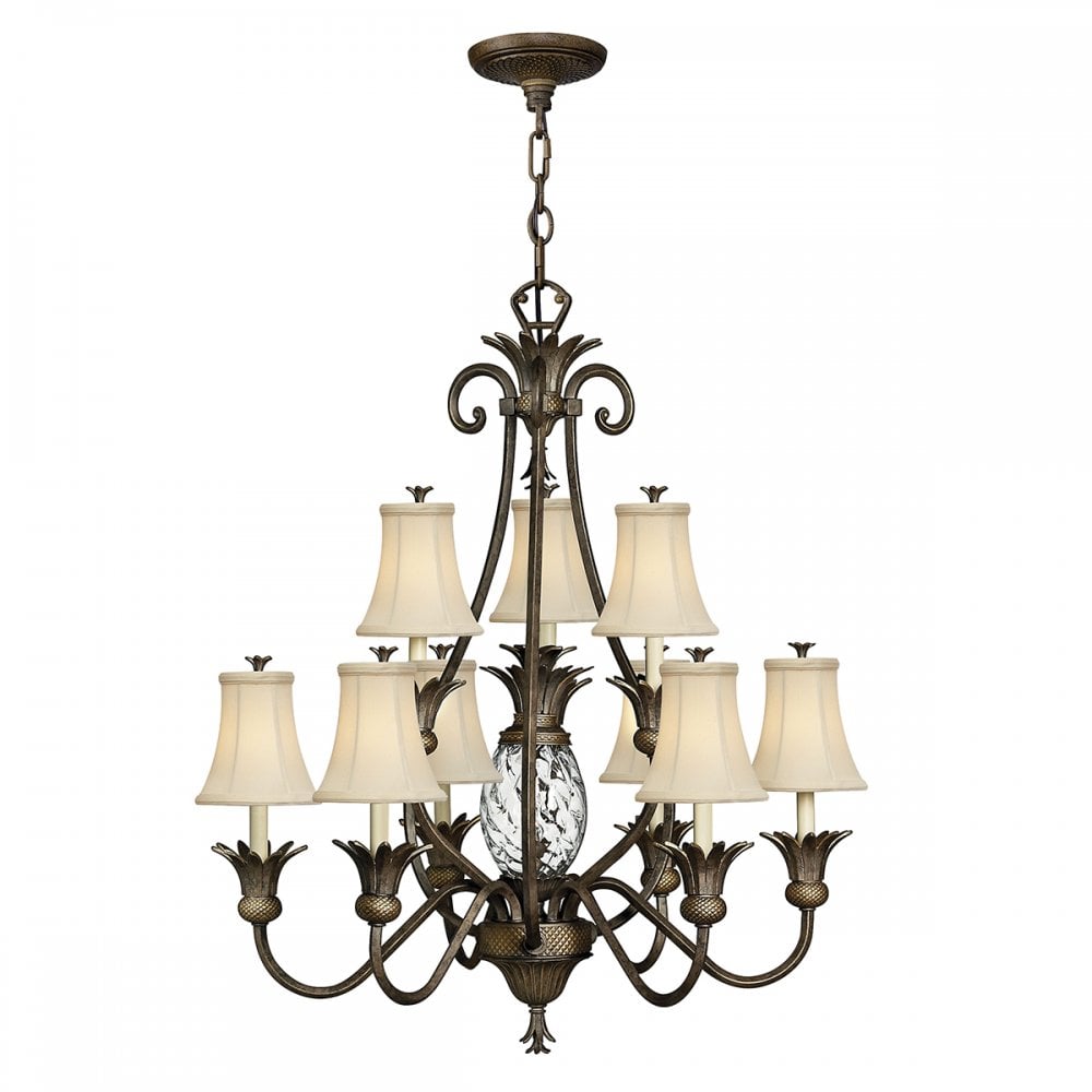 Plantation 9 + 1 Light Chandelier in Bronze Finish HK-PLANT10-PZ
