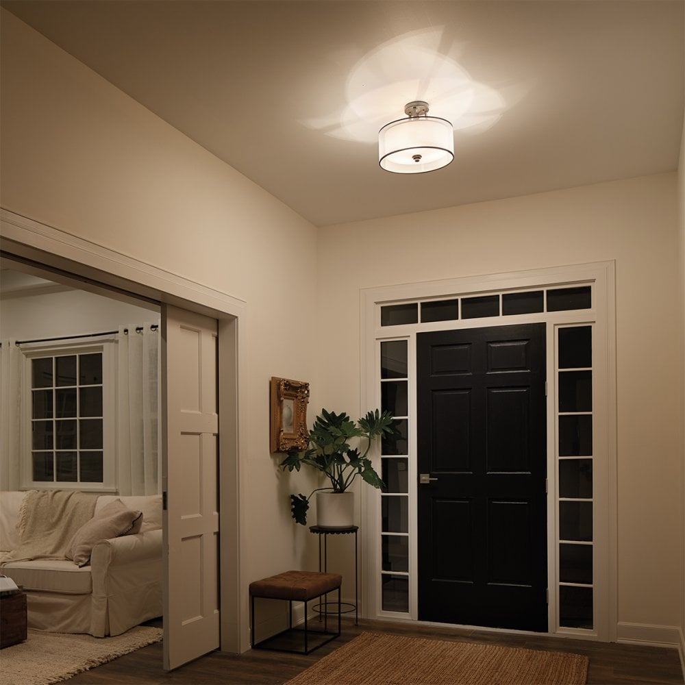 Lacey Double Mesh Shade Semi Flush Ceiling Light KL-LACEY-SF-MB