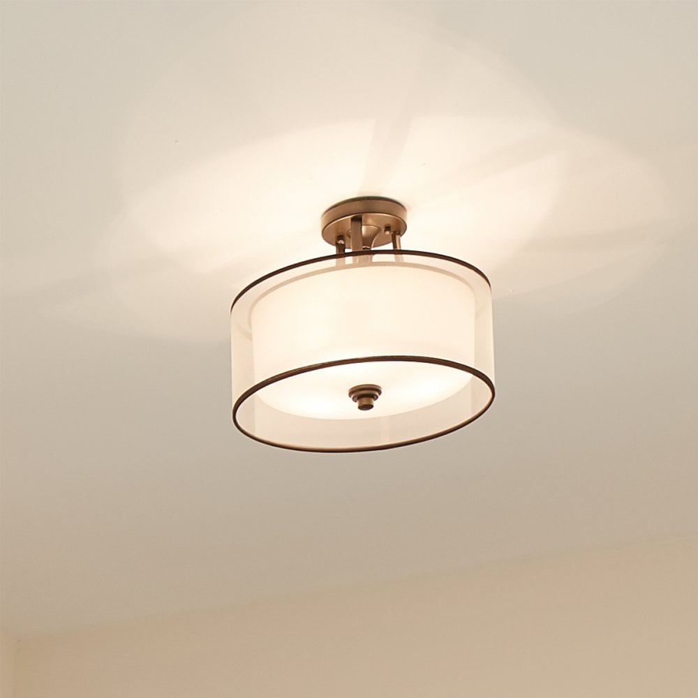 Lacey Double Mesh Shade Semi Flush Ceiling Light KL-LACEY-SF-MB
