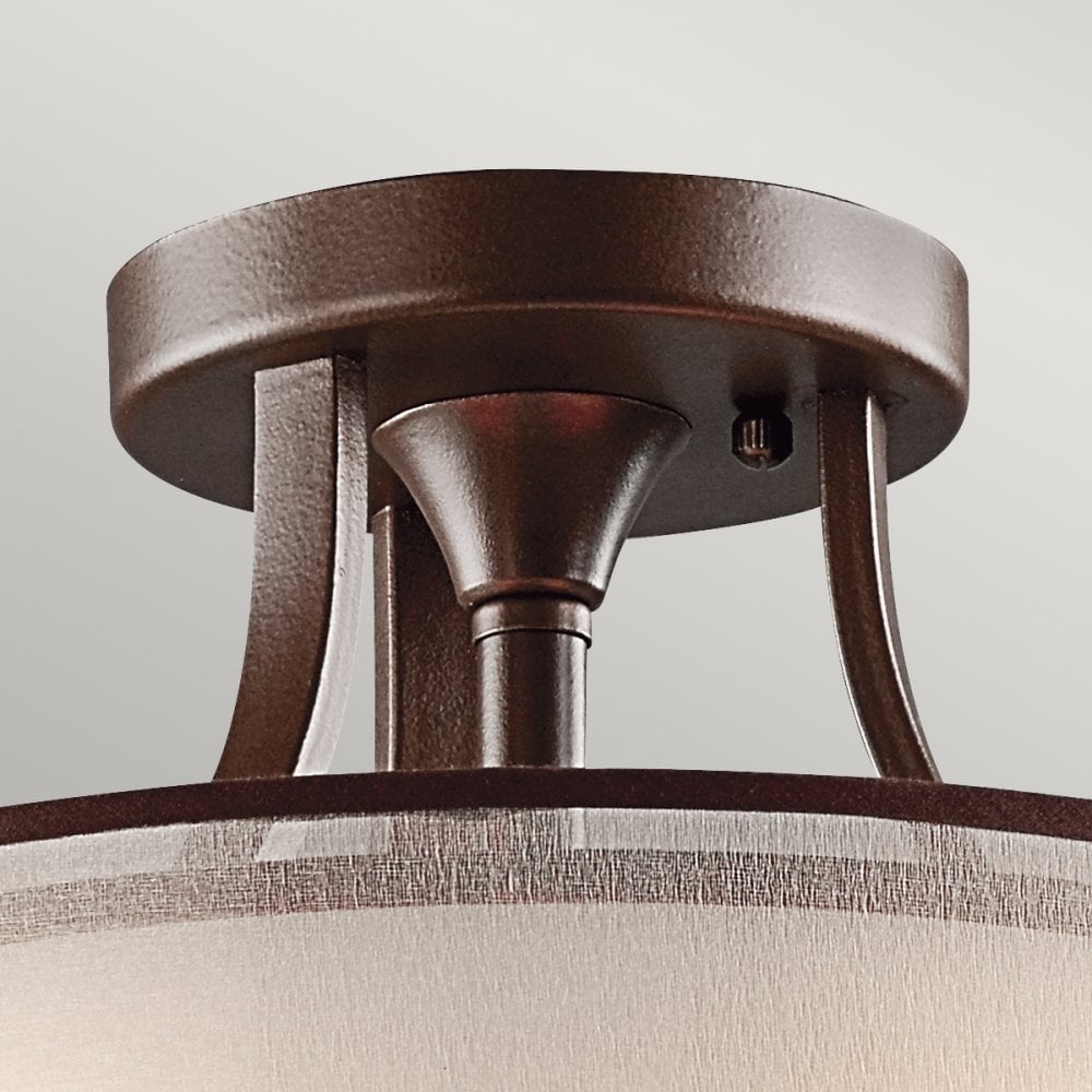 Lacey Double Mesh Shade Semi Flush Ceiling Light KL-LACEY-SF-MB