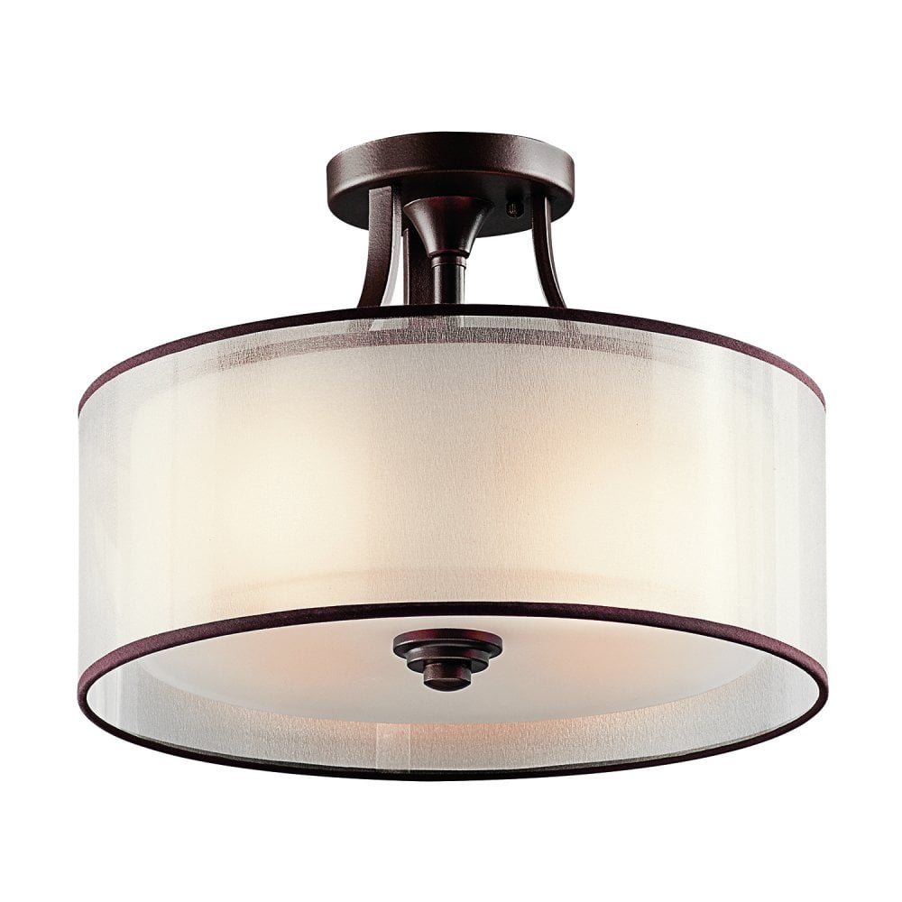 Lacey Double Mesh Shade Semi Flush Ceiling Light KL-LACEY-SF-MB