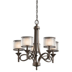 Lacey 5 Light Bronze Ceiling Light with Double Layer Shades KL-LACEY5-MB