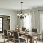 Lacey 5 Light Bronze Ceiling Light with Double Layer Shades KL-LACEY5-MB
