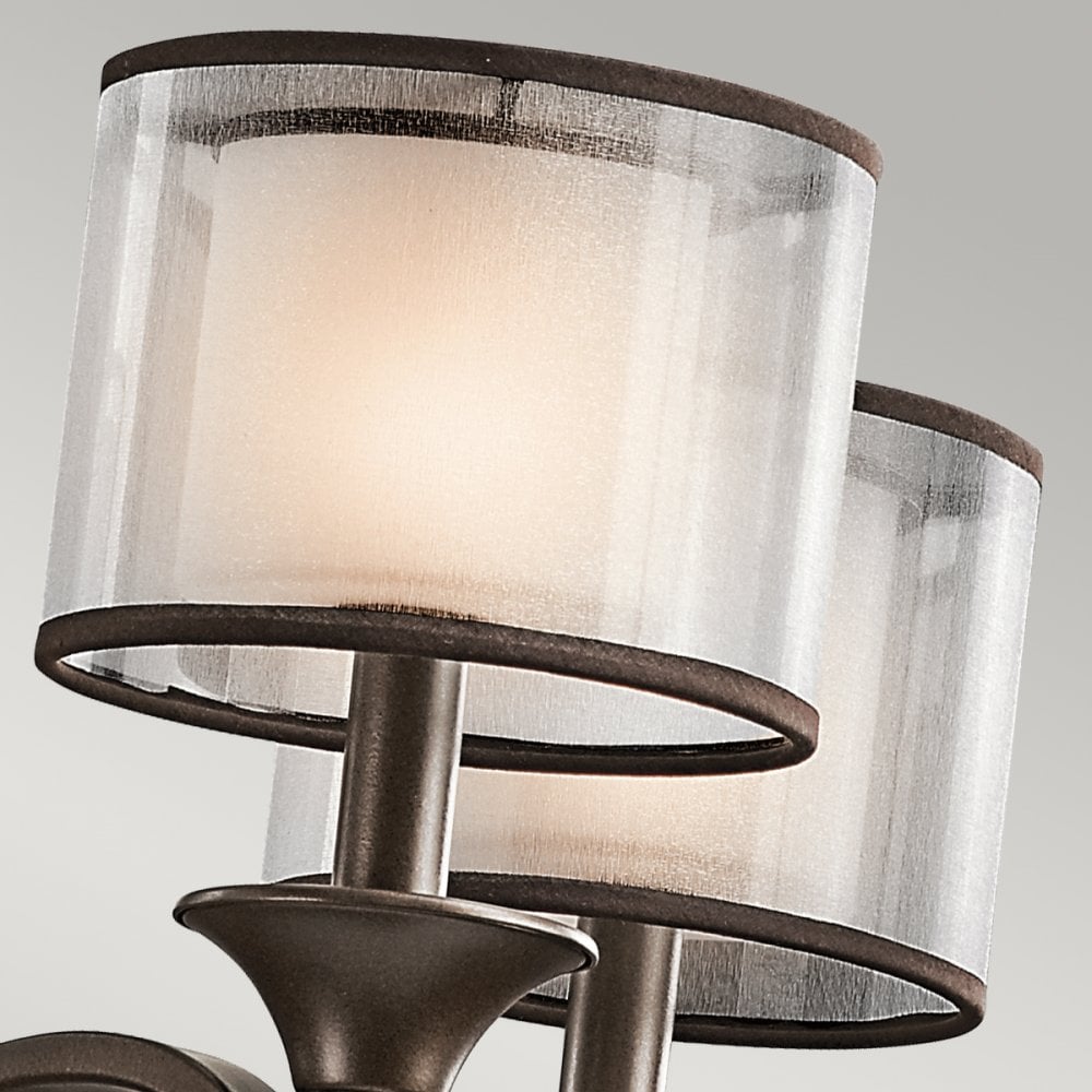 Lacey 5 Light Bronze Ceiling Light with Double Layer Shades KL-LACEY5-MB